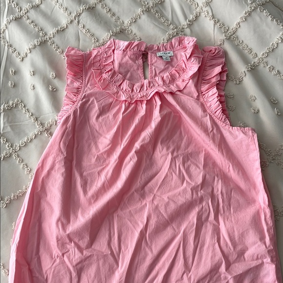 J. Crew Factory Tops - J. Crew Factory Pink Ruffle Sleeveless Top